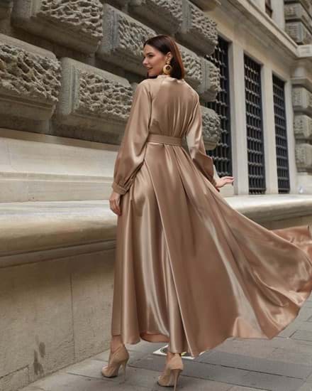 Sofia İthal Saten Özel Gün Elbise resmi